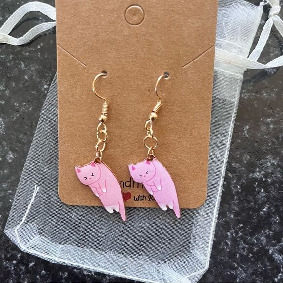 2/$20 ⭐️ 3/$25 | Handmade Cute Cat Earrings - Picture 1 of 4
